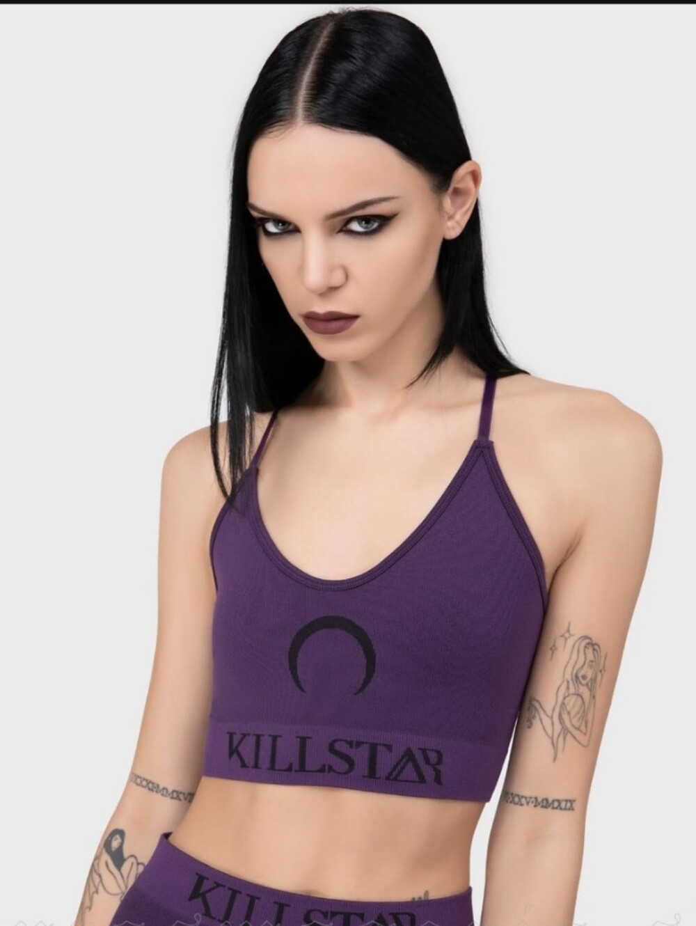 Killstar Women's Purple Seamless Scoop Bralette - Picture 3 of 7